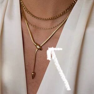 Snake link necklace 18k gold vermeil new Elegant Gold Layered Necklace